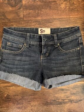 SO Dark Indigo Cuffed Denim Shorts